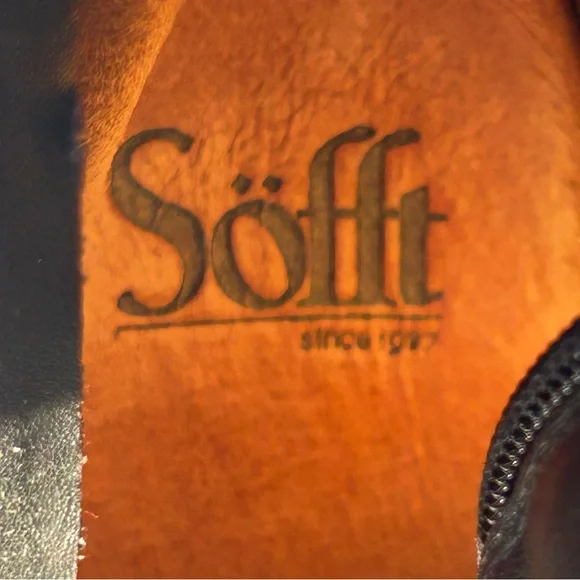 Sofft Black Leather Side 1/2 Zip Boots Sculpted Edge 4 1/2” Angled Heel Size 8.5 - Picture 13 of 15